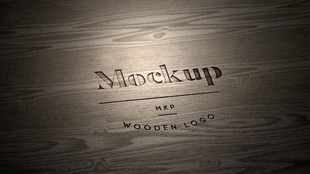 PSD houten logo mockup