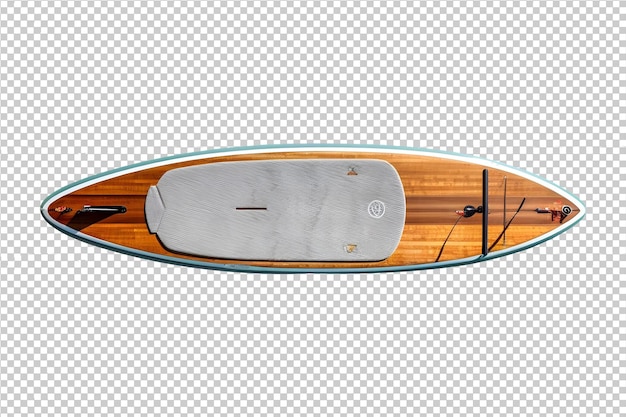 PSD houten paddle board top view geïsoleerd op een transparante achtergrond