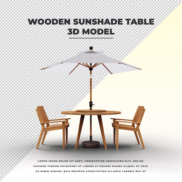 Houten parasoltafel