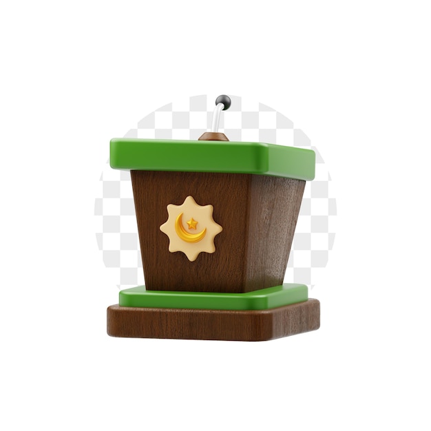 Houten podium 3D-icoon