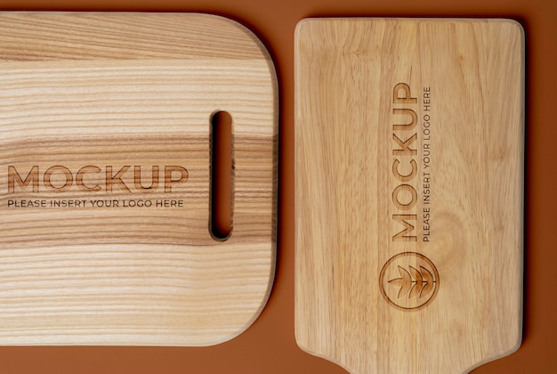 Houten snijplank mock-up ontwerp