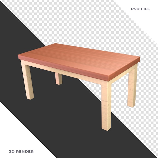 Houten Tafel 3D Illustratie