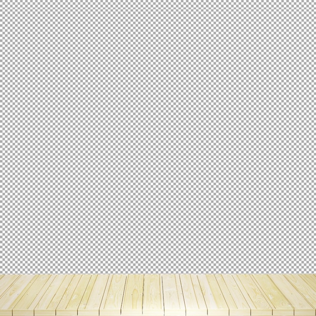 Houten tafel houten tafelblad vooraanzicht 3d render geïsoleerd