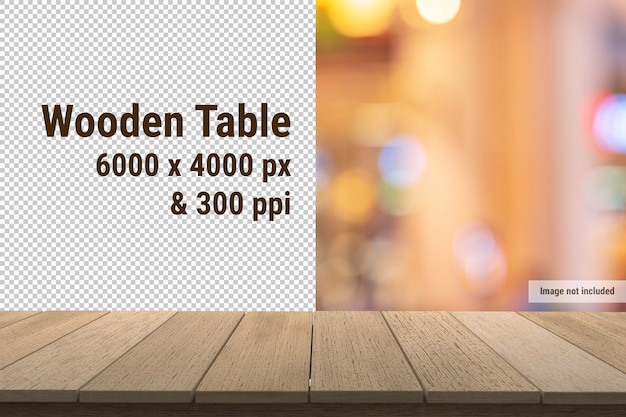 PSD houten tafel of houten paneel mockup op transparante achtergrond