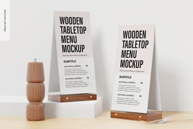 Houten tafelmodel menu's