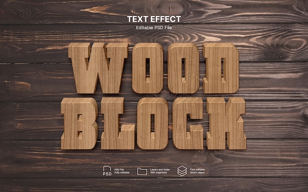 Houten tekst-effect