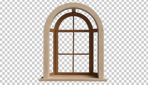 Houten venster geïsoleerd op een doorzichtige achtergrond
