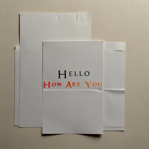 how are you text write on paper