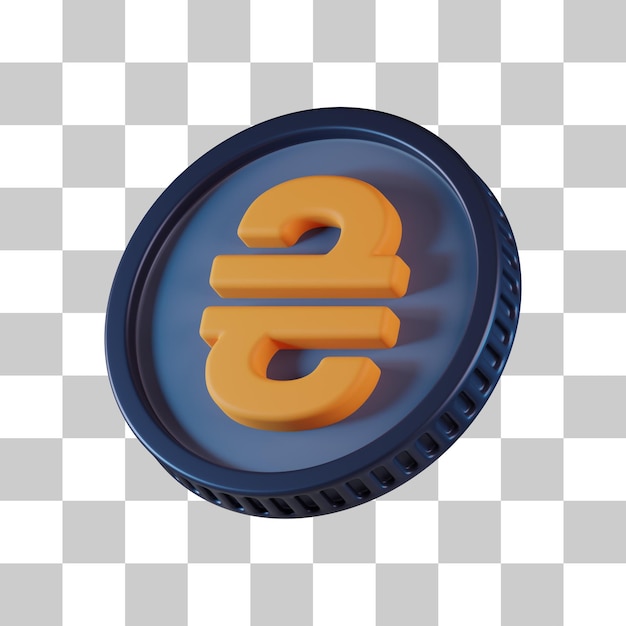 PSD hryvnia coin currency 3d icon