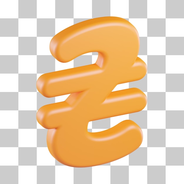 PSD hryvnia currency symbol 3d icon