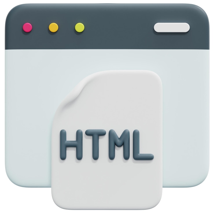 PSD html 3d render icon illustration