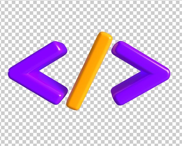 Значок html-кода 3d визуализации