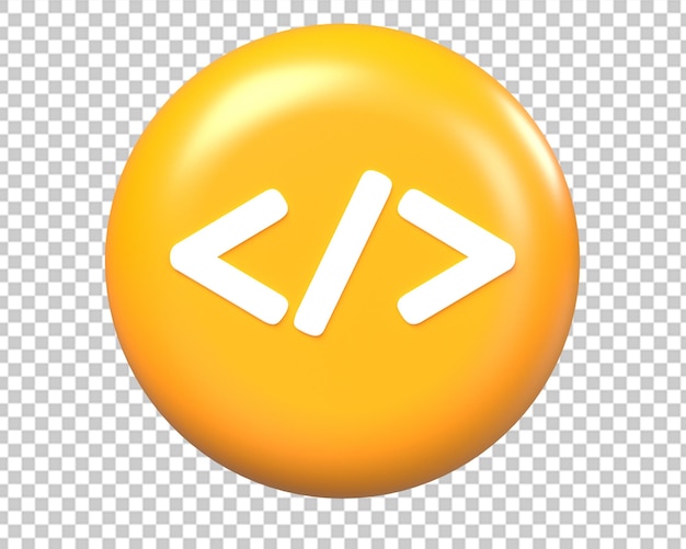 Html coding icon 3d render