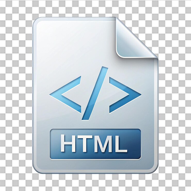 PSD html file format isolated on transparent background
