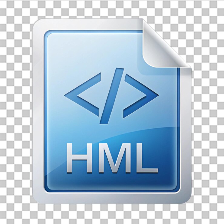 PSD html file format isolated on transparent background