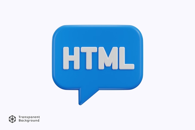 HTML icon 3d render concept of programming language icon vector illustration