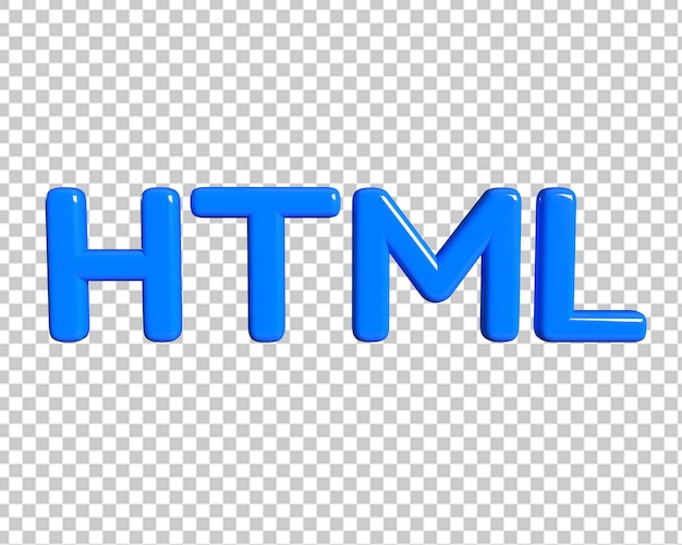 Html text 3d blue icon