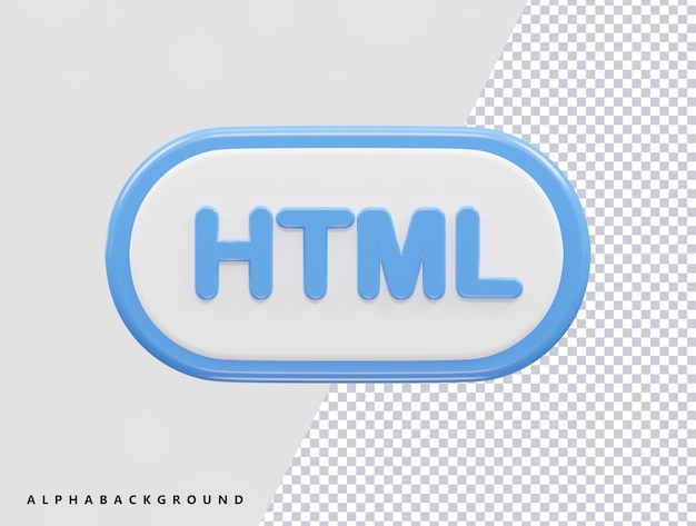 Html web ikona 3d renderowania wektor przezroczysta ilustracja