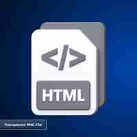 PSD htmlformat file 3d icon