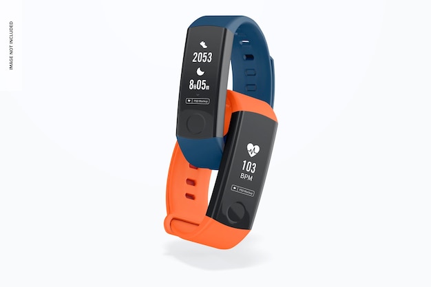 PSD huawei fit honor band 3 smart watch mockup, floating