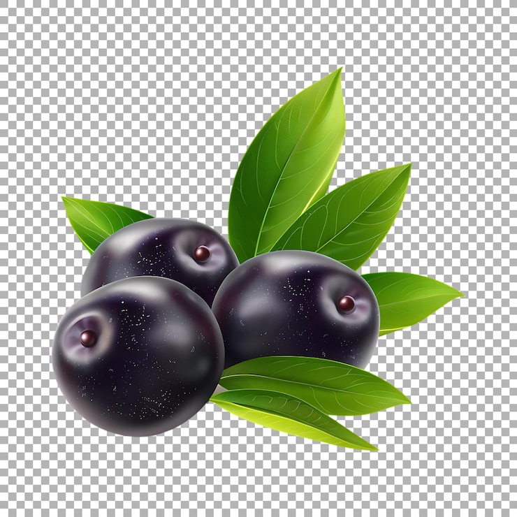 PSD huckleberries on transparent background ai generated
