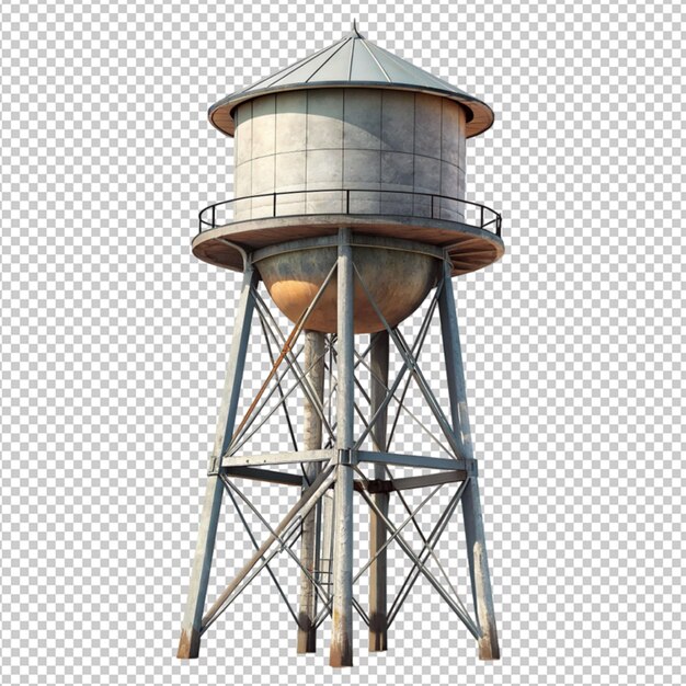 PSD huge steel water tank on transparent background