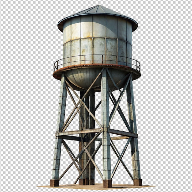 PSD huge steel water tank on transparent background