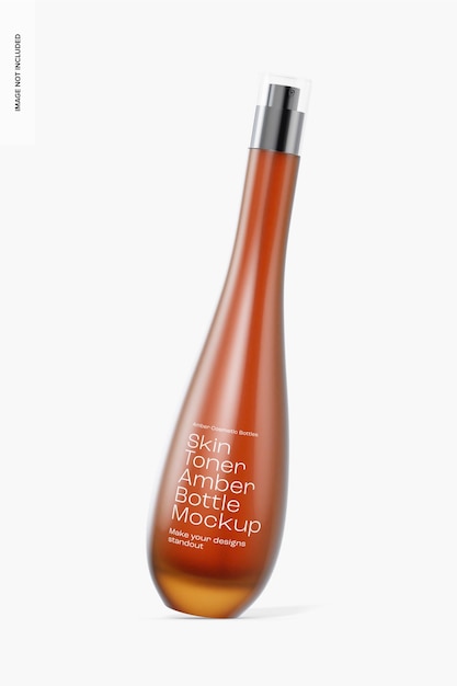 Huidtoner Amber fles Mockup, geleund