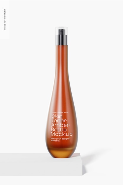 Huidtoner Amber fles Mockup, vooraanzicht