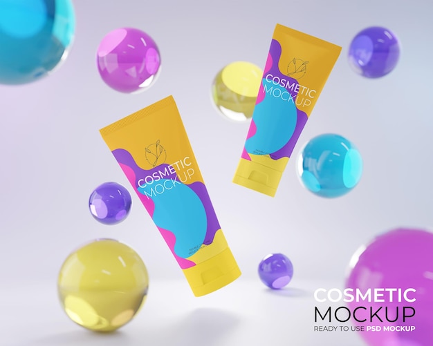 Huidverzorging hydraterende cosmetische tube mockup