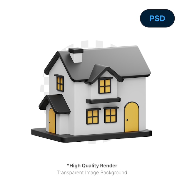 Huis 3d-pictogram premium psd