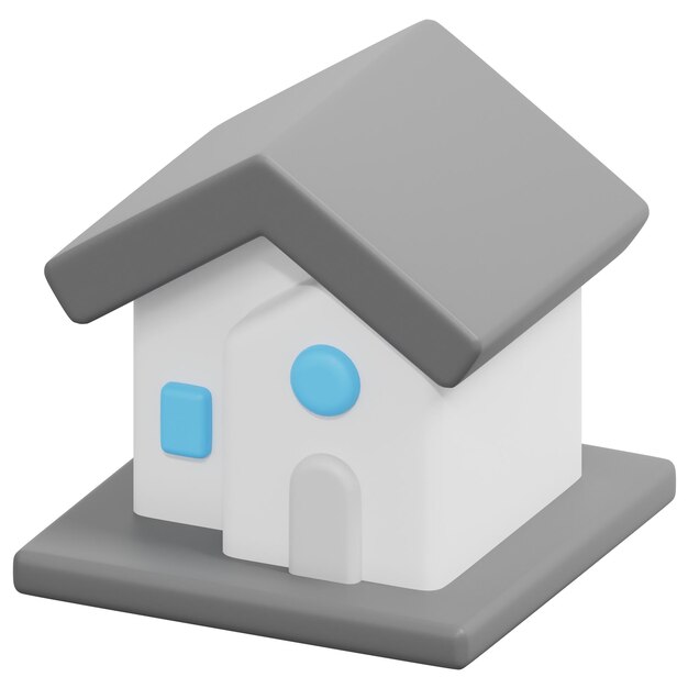 PSD huis 3d render pictogram illustratie