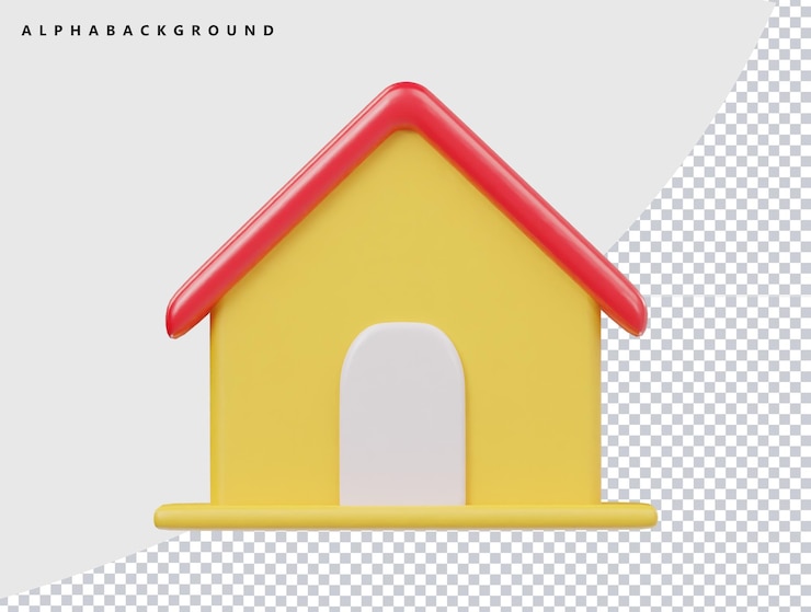 PSD huis icoon 3d render illustratie