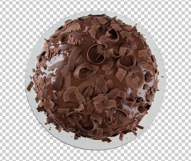 Huisgemaakte taart met chocolade op een doorzichtige achtergrond