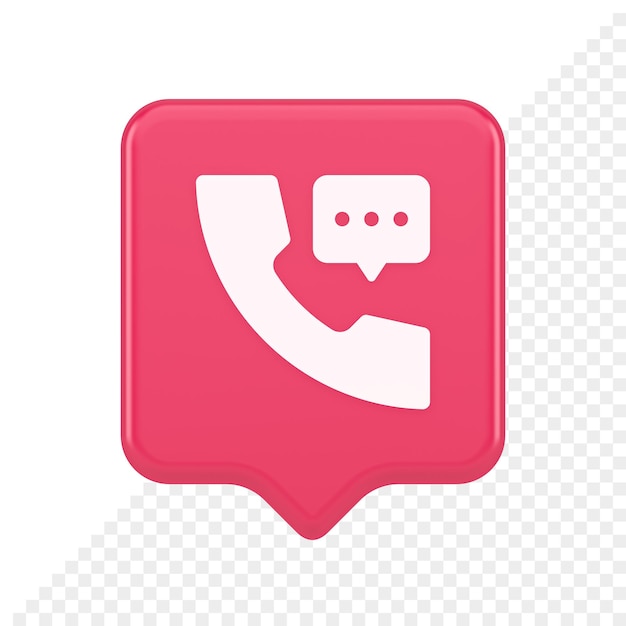 Hulplijn assistentie chat consulting telefoon klantenondersteuning roze knop 3d-realistische tekstballon pictogram