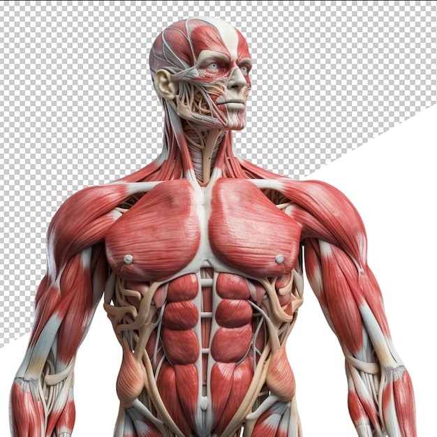 A human body with muscles labeled