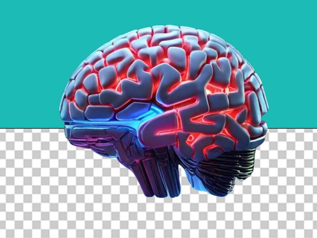 PSD human brain with neon light