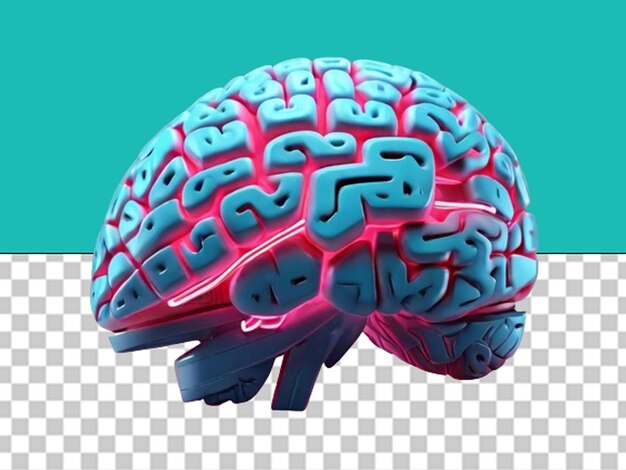 PSD human brain with neon light