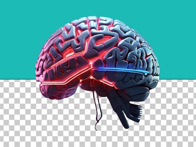 PSD human brain with neon light