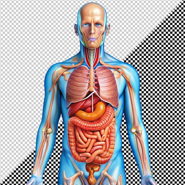 PSD human digestive system on transparent background