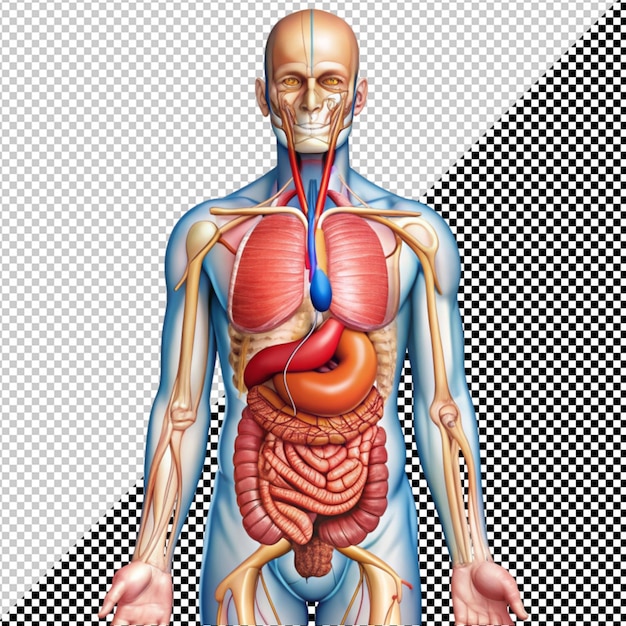 PSD human digestive system on transparent background