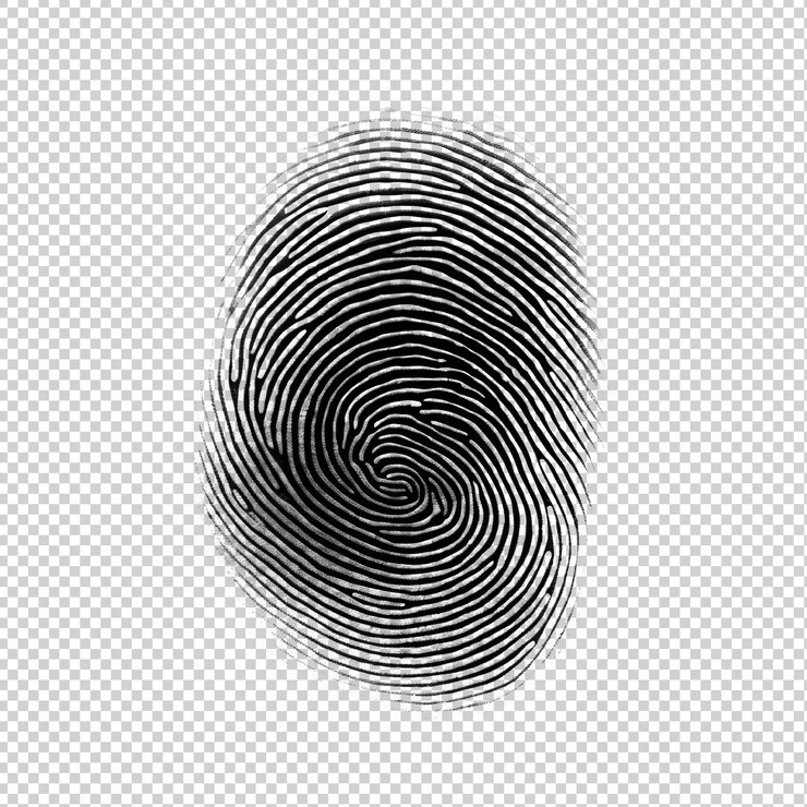 PSD отпечаток пальца человека ai cutout на прозрачном фоне