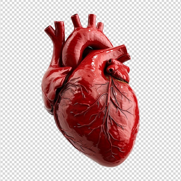 PSD human heart isolated on white