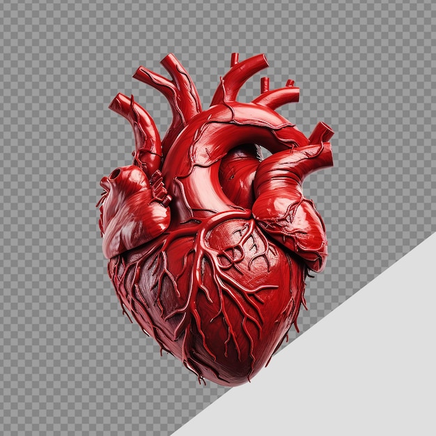 PSD png del cuore umano isolato su uno sfondo trasparente