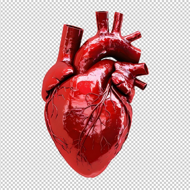 PSD human heart realistic 3d human heart on transparent background