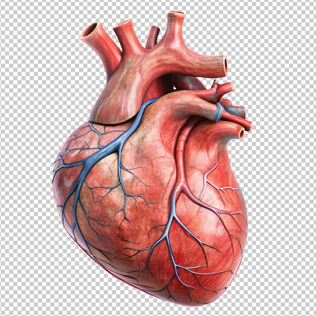 PSD human heart on transparent background