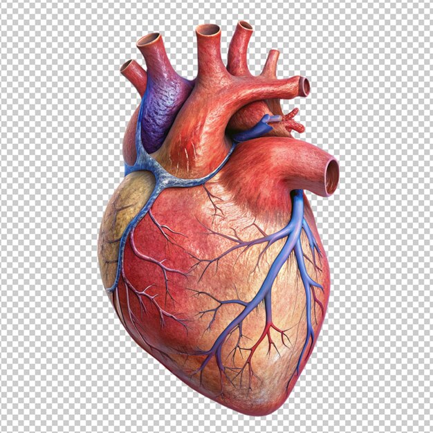 Human heart on transparent background