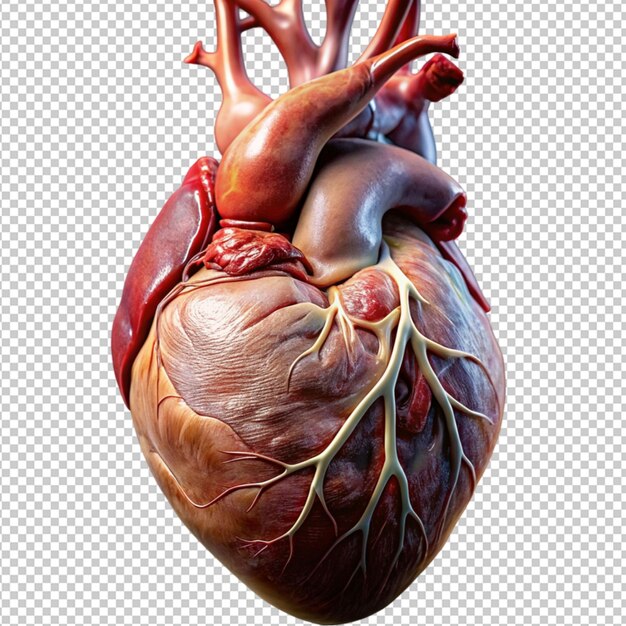 PSD human heart on transparent background