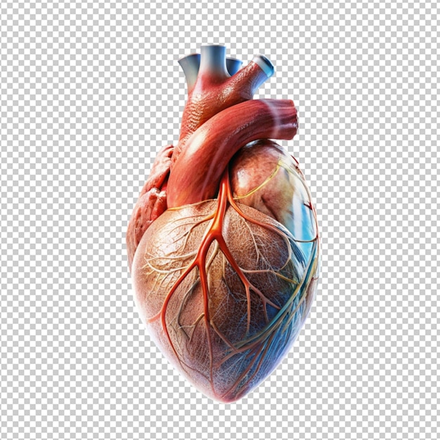 PSD human heart on transparent background
