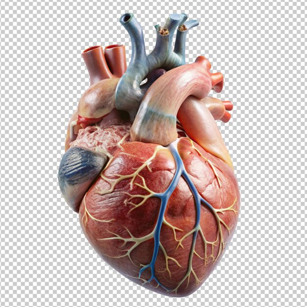 Human heart on transparent background